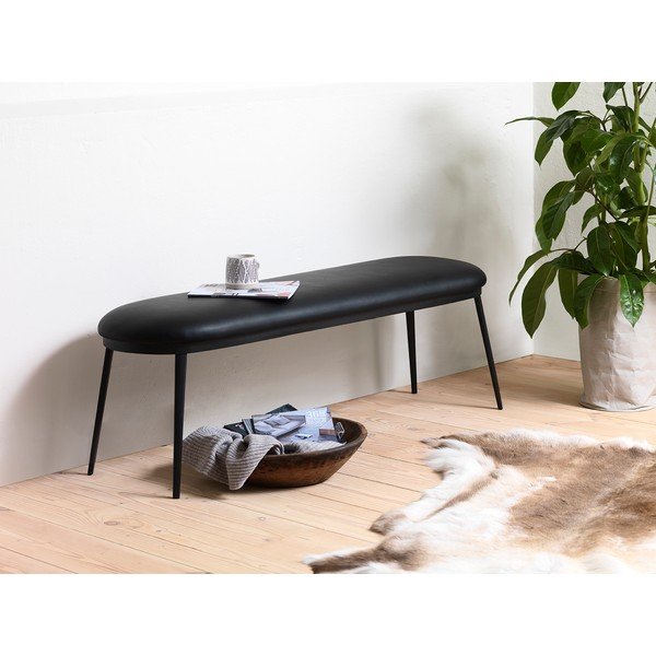Fekete bőrutánzat pad Gain – Unique Furniture-image-1