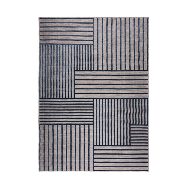 Sötétkék kültéri-beltéri szőnyeg 120x170 cm Vigo Blocks – Flair Rugs