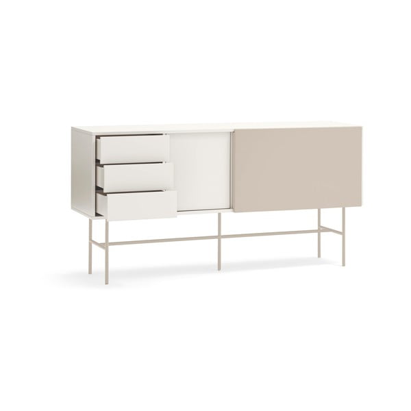 Bézs-krémszínű alacsony komód tolóajtóval 180x91 cm Nube – Teulat-image-4