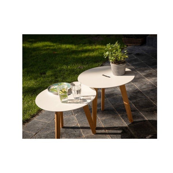 Kerek kerti tárolóasztal szett 2 db-os ø 50 cm Laura – Exotan-image-1
