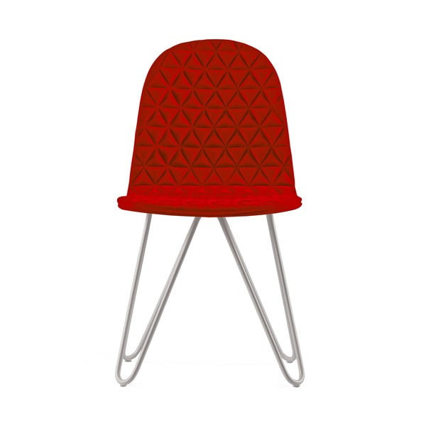 Mannequin X Triangle piros szék fém lábakkal - Iker