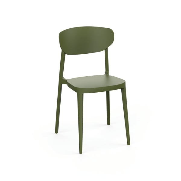 Sötétzöld műanyag kerti szék Mare – Rojaplast