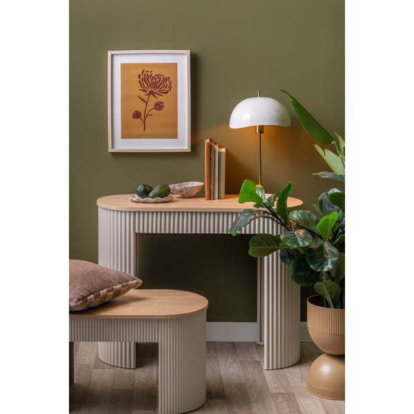 Bézs fém konzolasztal 40x100 cm Estriado  – Leitmotiv-image-2