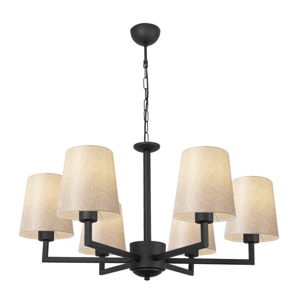 Fekete függőlámpa textil búrával Profil – Opviq lights-image-1
