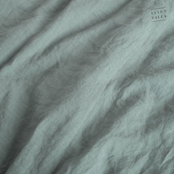 Zöld-kék egyszemélyes len paplanhuzat 140x200 cm Milieu – Linen Tales-image-3