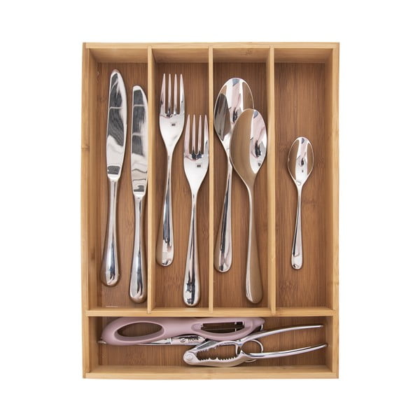 Natúr színű bambusz evőeszköztartó fiókba 26 x 35 cm – Orion-image-1