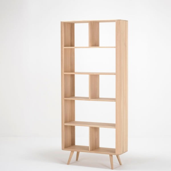 Ena tölgyfa könyvespolc, 90 x 35 x 200 cm - Gazzda-image-3