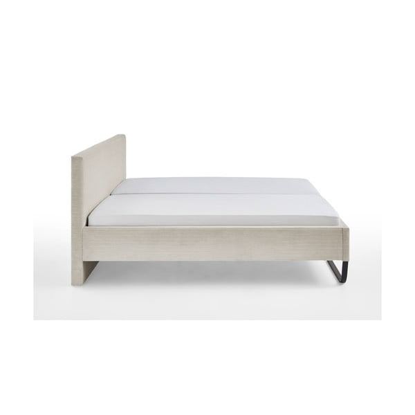 Bézs kárpitozott franciaágy ágyrács nélkül 180x200 cm Swing – Meise Möbel-image-2