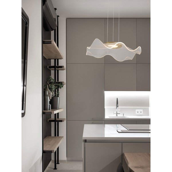 Aranyszínű alumínium LED függőlámpa akrilüveg búrával Siderno – Nova Luce-image-1