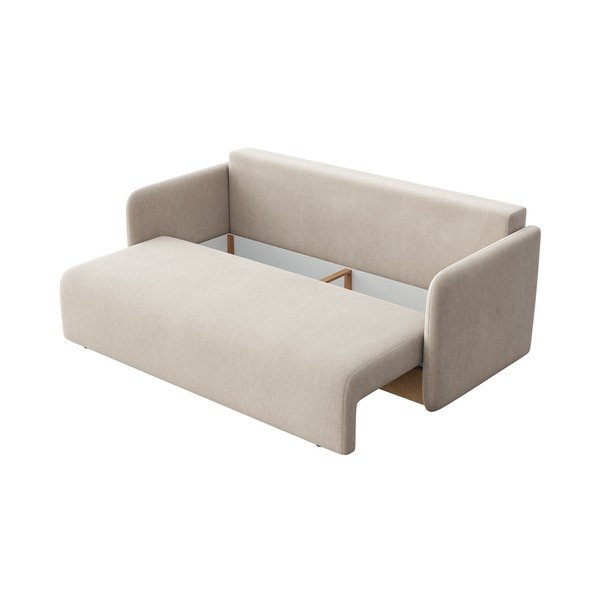 Bézs bársony kinyitható kanapé 220 cm Chaum – Rodier-image-3