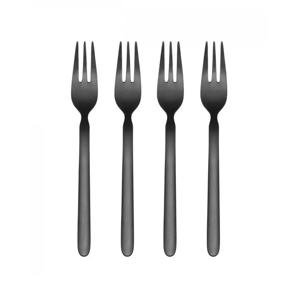 Fekete rozsdamentes acél négyszemélyes desszertes villa szett 4 db-os Stella – Blomus