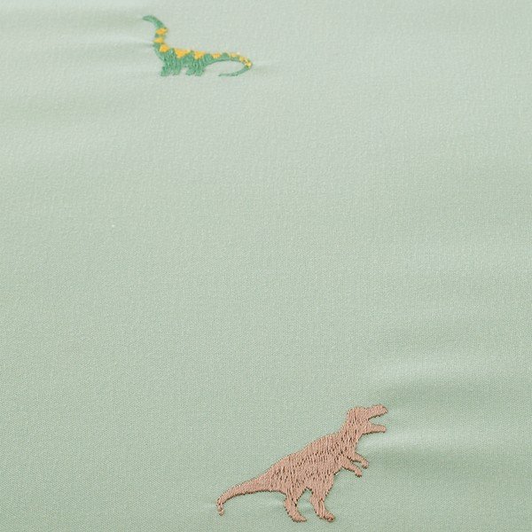 Zöld kétszemélyes mikroszálas gyerek ágyneműhuzat 200x200 cm Embroidered Dinosaur – Catherine Lansfield-image-4