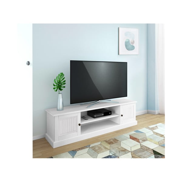 Fehér borovi fenyő TV-állvány 45x40 cm Mille – Støraa-image-1