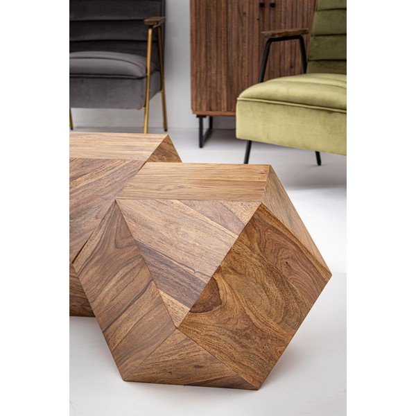 Sötét natúr színű sheesham fa dohányzóasztal 42x42 cm Egypt – Bizzotto-image-1