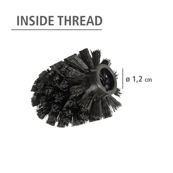 Fekete műanyag tartalék WC-kefe fej szett 10 db-os Ø8cm – Wenko-image-2