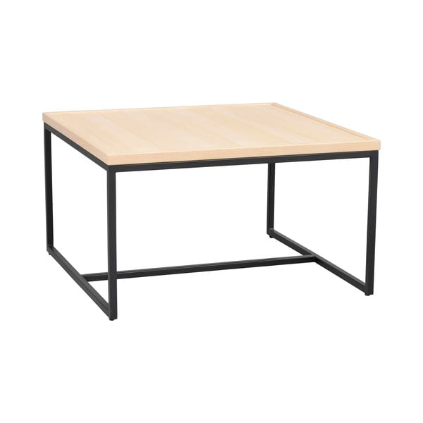 Natúr színű dohányzóasztal tölgyfa asztallappal ø 70 cm Deerfield – Rowico-image-2