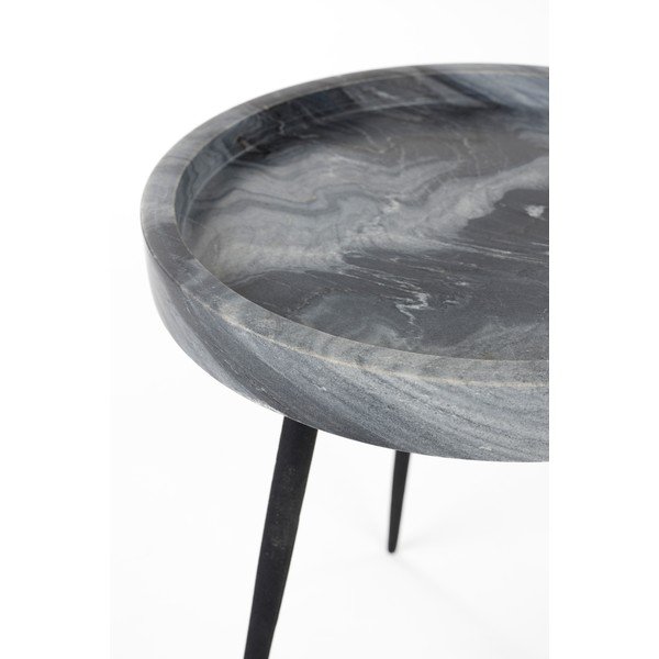 Kerek tárolóasztal márvány asztallappal ø 33 cm Karrara – White Label-image-3