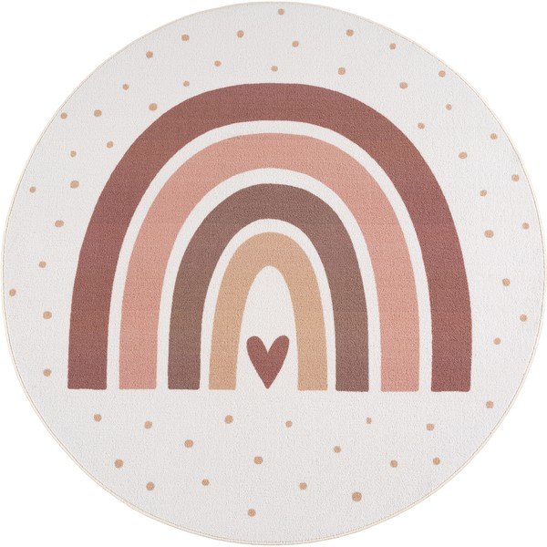 Krémszínű mosható gyerek szőnyeg ø120 cm Coco 1132 – Ayyildiz Carpets