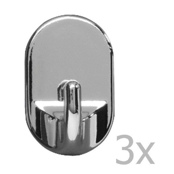 Medium Oval Hooks Chrome 3 db fali akasztó - Wenko-image-1
