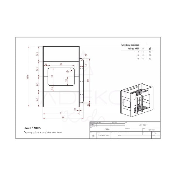 Emeletes gyerekágy 80x200 cm Simba - Adeko-image-4
