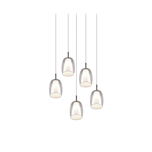 Ezüstszínű függőlámpa üveg búrával ø 48 cm Barret – Trio Select-image-2