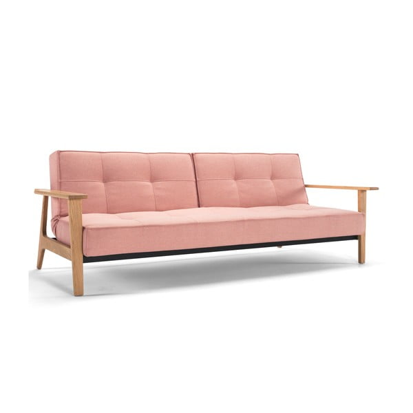 Splitback Frej világosrózsaszín kinyitható kanapé, karfával - Innovation