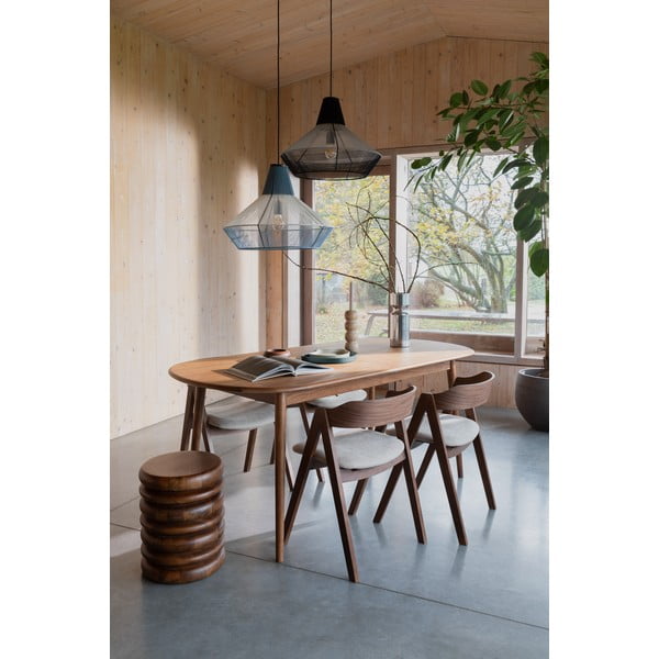 Bővíthető étkezőasztal diófa dekoros asztallappal és hosszabbító asztallappal 90x180 cm Twist – Zuiver-image-1