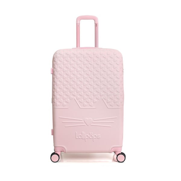 Kitty világos rózsaszín gurulós bőrönd - Lollipops