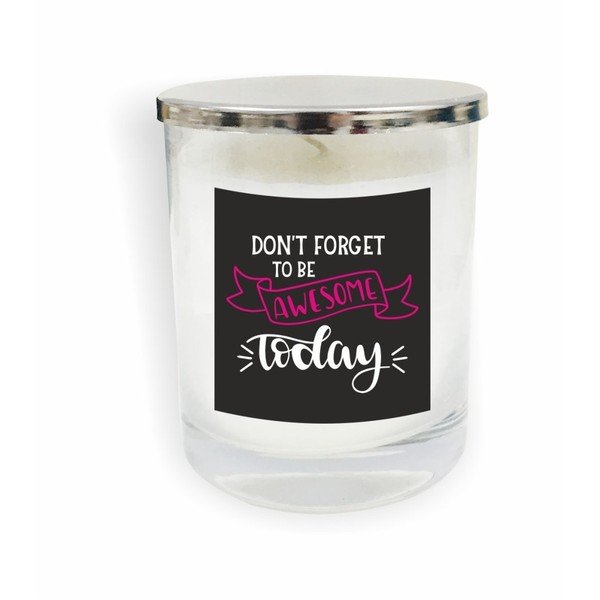 Motto Glass Candle V3 fehér gyertya - North Carolina Scandinavian Home Decors