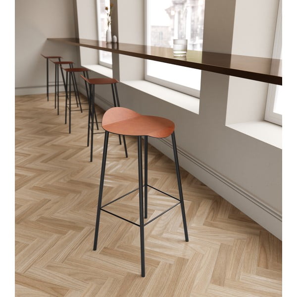 Konyakbarna bőr bárszék Flamingo Bull – LIND DNA-image-1