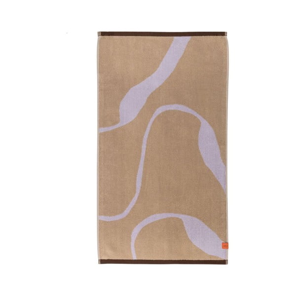 Levendula színű-világosbarna bio pamut fürdőlepedő 70x133 cm Nova Arte – Mette Ditmer Denmark