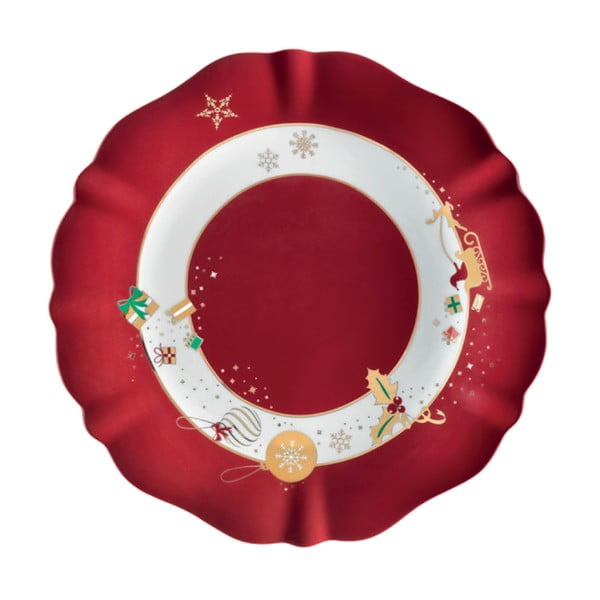 Alleluia porcelán tányér karácsonyi mintával, ⌀ 30 cm - Brandani