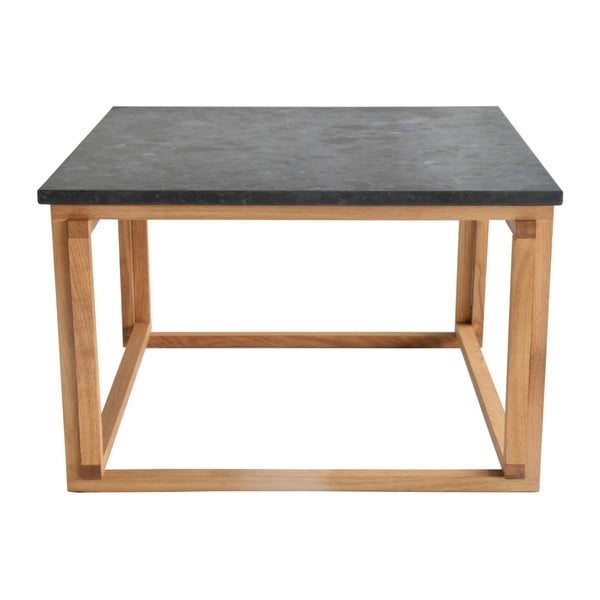 Accent fekete gránit kisasztal tölgyfa vázzal, szélesség 100 cm - RGE