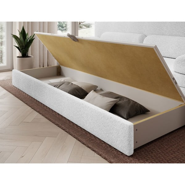 Fehér buklé kinyitható-tárolóhelyes kanapé 236 cm Elioss – ELTAP-image-4