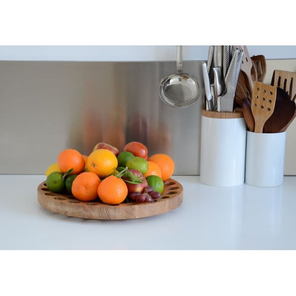 Geo tölgyfa gyümölcsöstál, ⌀ 36 cm - Wireworks-image-1