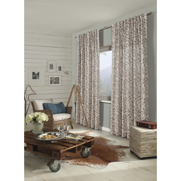 Bézs függöny 140x245 cm Jacquard  - Gardinia-image-2