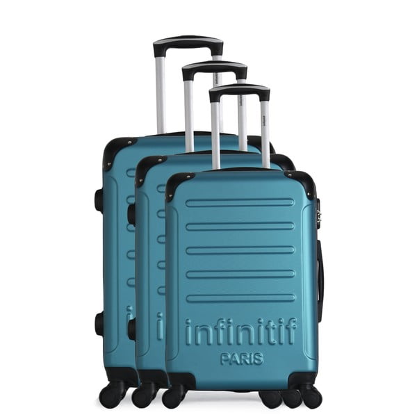 Horten-A 3 db-os zöld gurulós bőrönd szett - Infinitif