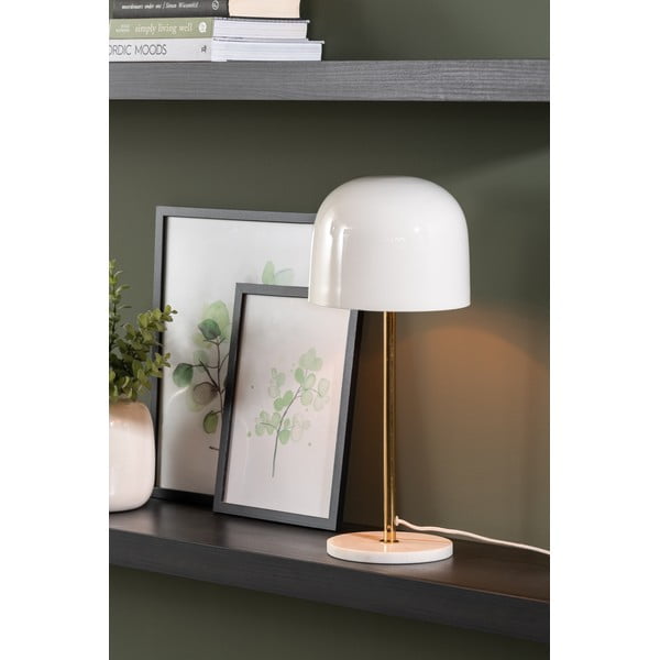 Fehér asztali lámpa fém búrával (magasság 50 cm) Manta – Leitmotiv-image-1