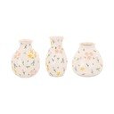 Krémszínű kőedény váza készlet 3 db-os (magasság 10 cm) Ditsy Floral – Sass & Belle
