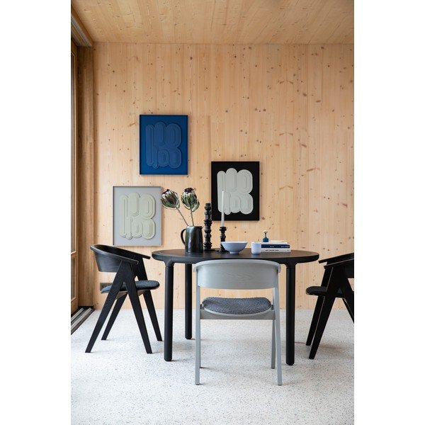 Fekete kárpitozott karfás étkezőfotel NDSM – Zuiver-image-1