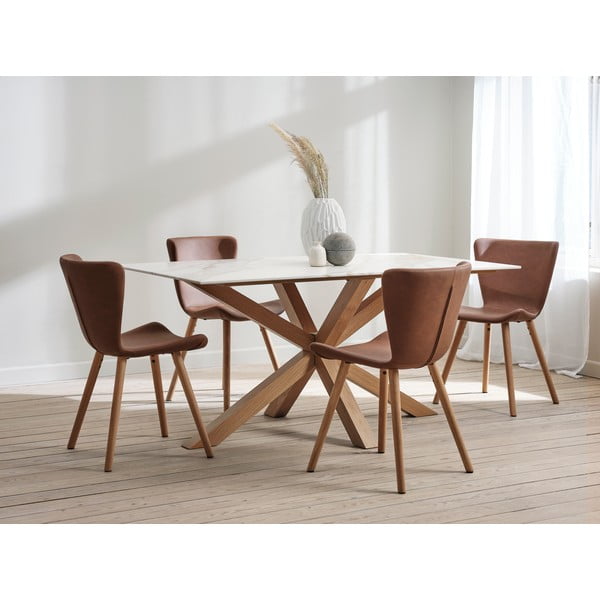 Barna fém étkezőszék szett 2 db-os Teslin – Unique Furniture-image-2