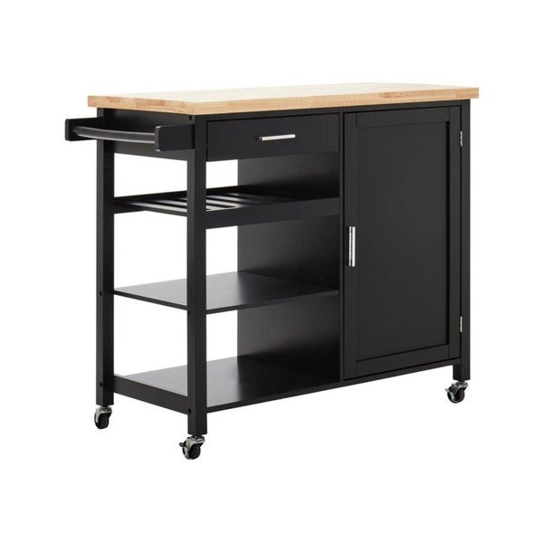 Kaucsukfa gurulós konyhasziget 48x105 cm Frankfurt – Premier Housewares
