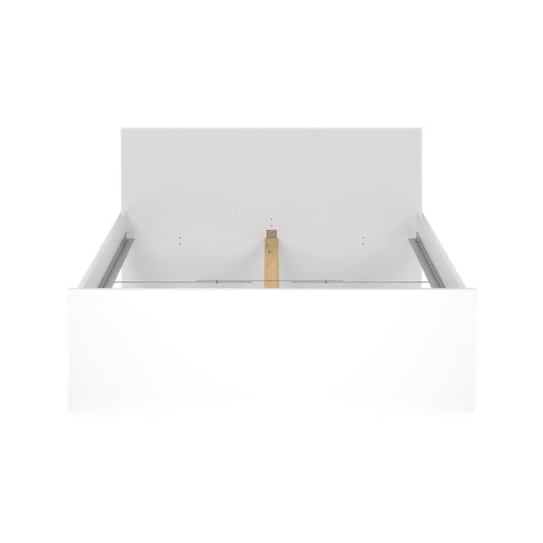 Fehér forgácslemez franciaágy ágyrács nélkül 140x200 cm Naia – Tvilum-image-3