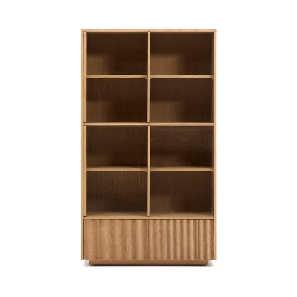 Natúr színű tálalószekrény tolóajtóval tölgyfa dekorral 100x174x40 cm Helvine – Kave Home