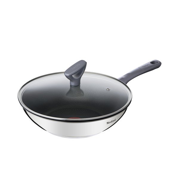 Wok rozsdamentes acél serpenyő fedővel-tapadásmentes felülettel ø 28 cm Daily Cook G7309955 – Tefal