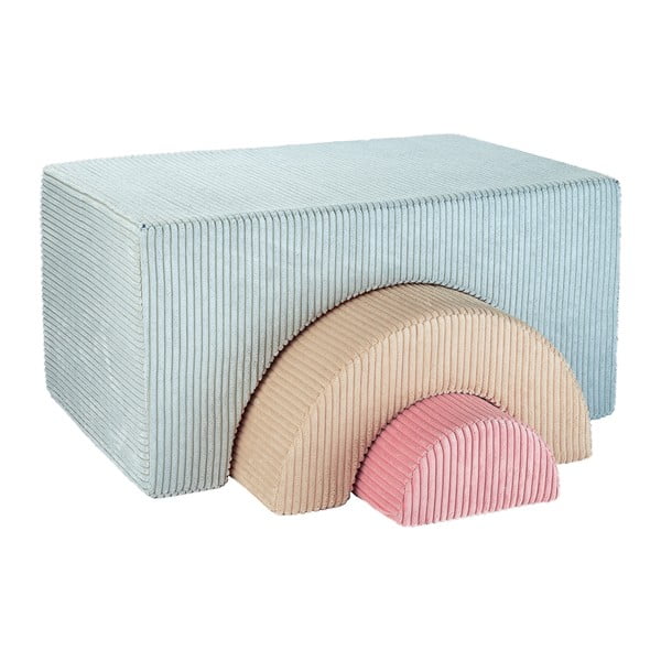 Mentazöld kordbársony habszivacs játszótér 3 db-os magasság 37 cm 75x49 cm Rainbow Montessori – Wigiwama