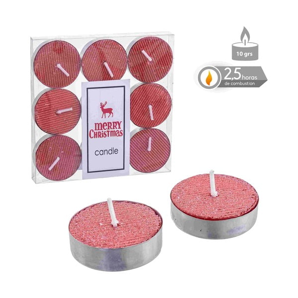 Teamécses típusú gyertya készlet 9 db-os, égési idő 2,5 ó – Casa Selección-image-1