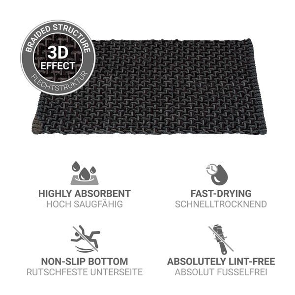 Antracitszürke textil fürdőszobai kilépő 50x80 cm Ecoli – Wenko-image-4