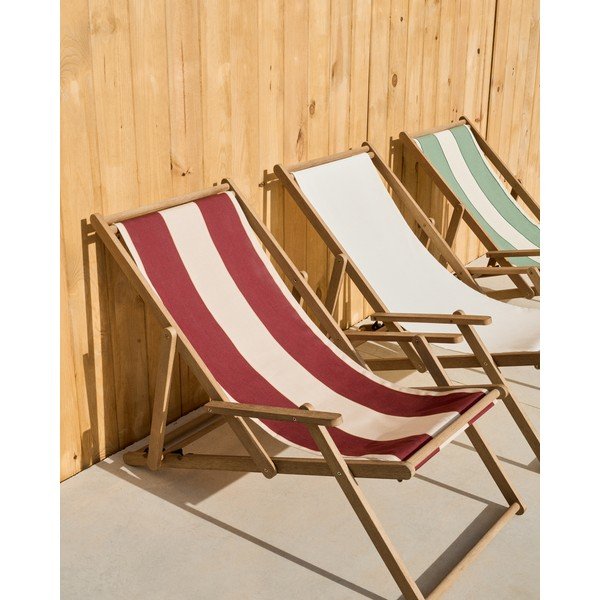 Piros tömörfa kerti napozóágy Vilara – Kave Home-image-2