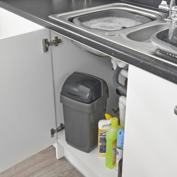 Roll Top szürke szemetes, 22,5 x 23 x 42,5 cm - Addis-image-1